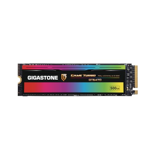Gigastone Game Turbo PCIe Gen4x4 SSD 500GB, Speed Up to 7,000MB/s with SLC Caching Gaming/PC/Desktop/Laptop 5-Year Warranty M.2 NVMe PCIe 4.0 2280 Internal Solid State Drive - color: 500GB GAME TURBO PCIe 4.0 SSD 1-Pack