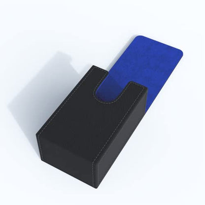 Black Tarot Card Holder with Blue Interior; Fold Top Tarot Card Box Case with Magnetic Lid Closure; Fits Standard Tarot Card Deck; Holder Measures Standard Size 5.39 x 3.38 x 2 In (Blue) - color: Blue