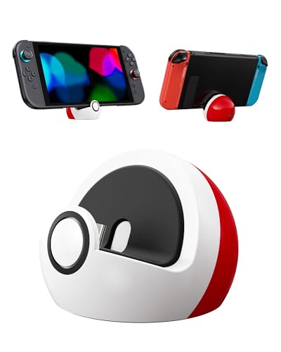 Antank Charging Stand for Nintendo Switch 2, Switch OLED&Lite, No TV Output | Small Cute Spherical USB-C Charging Dock Station, Portable Game Accessories & Desk Decor, Gift for Kids & Gamers, Red & White - color: Red & White