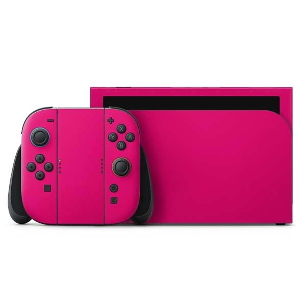 Skinit Decal Gaming Skin Compatible with Nintendo Switch 2 (2025) with Joy-Con - HOT Pink Design - color: Pink - SOLIDX11