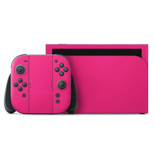 Skinit Decal Gaming Skin Compatible with Nintendo Switch 2 (2025) with Joy-Con - HOT Pink Design - color: Pink - SOLIDX11