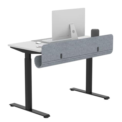 Under Desk Cable Management Tray, 47.2" Felt Cord Organizer with No Drill Clamp or Screw Mount, Hidden Wire Management for Power Strips & Cables, Cable Tray Under Desk for Home Office