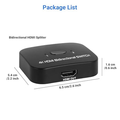 HDMI Switch 4k@60hz Splitter, Suceem Bi-Directional HDMI Switch Splitter 2 in 1 Out Support 4K@60Hz 2K@120Hz for PS4/3 HDTV Xbox Fire Stick - size: 4K60Hz