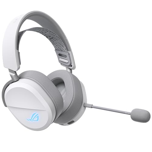 ASUS ROG Pelta Wireless Gaming Headset with Detachable Mic – Tri-Mode (BT, 2.4GHz, USB-C) 50mm Titanium-Plated Drivers, 70Hr Battery, Ergonomic, Lightweight, for PC, PS5, PS4, Switch, Mobile - White - color: WHITE
