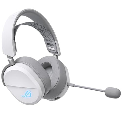 ASUS ROG Pelta Wireless Gaming Headset with Detachable Mic – Tri-Mode (BT, 2.4GHz, USB-C) 50mm Titanium-Plated Drivers, 70Hr Battery, Ergonomic, Lightweight, for PC, PS5, PS4, Switch, Mobile - White - color: WHITE
