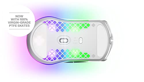 SteelSeries Aerox 3 Wireless - Holey RGB Gaming Mouse - Ultra-lightweight Water Resistant Design - 18K DPI TrueMove Air Optical Sensor -Snow - color: Snow, style: Gen 1