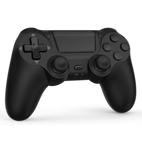TIANHOO Wireless Controller Compatible with PS4/Pro/Slim | with Vibration Feedback, Motion Sensing, Touchpad, Light Bar, Share, 3.5mm Headphone Jack (Black) - color: Black