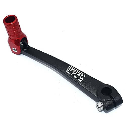 CNC Aluminum Folding Gear Shift Lever, Foldable Gear Shift Lever Fit for 50cc 110cc 250cc Dirt Pit Monkey Bike Motorcycle ATV Quad Accessories Parts (Black&Red) - color: Black&Red