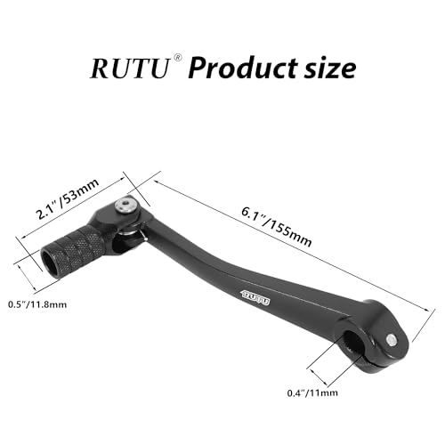 RUTU Folding Gear Shifter Shift Lever, Aluminum Dirt Bike Shift Lever, Compatible with XR50 CRF50 XR CRF 50cc 70cc 90cc 110cc 125c Motorcycle, Dirt Pit Bike Lifan 6061 Aviation Aluminum - color: Black, male-female bolt
