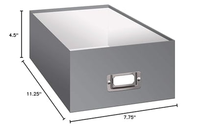Photo Storage Box, Gray - color: Gray, size: 11.25 x 7.75 x 4.5 inches