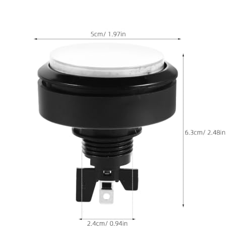 SECFOU 5pcs Round LED Illuminated Push Button Switch for Arcade Machine and Control Panel, 60mm Plastic Metal Momentary Button with Easy Installation for Home Arcade Projects and Quick