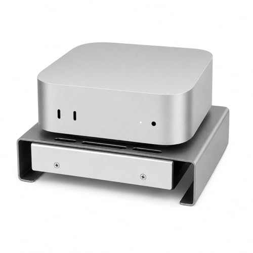 Aluminum Mini PC Cooler Stand with 120mm Fan | Desktop Cooling Base for Mac Mini, Router, Modem, Network Switch & TV Box - Heavy Duty Thermal Stand, USB Powered, Silver - color: silver