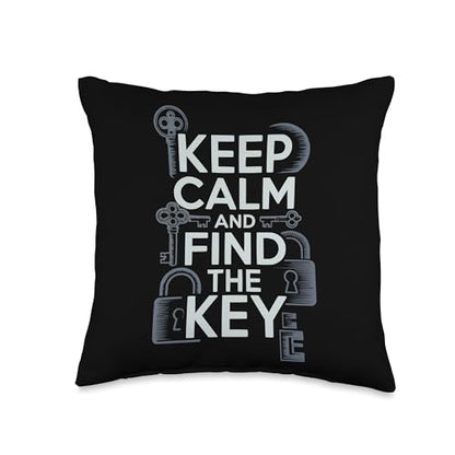 Escape Room Game Lockpicking Puzzle Room Exit Game Throw Pillow - size: 16x16