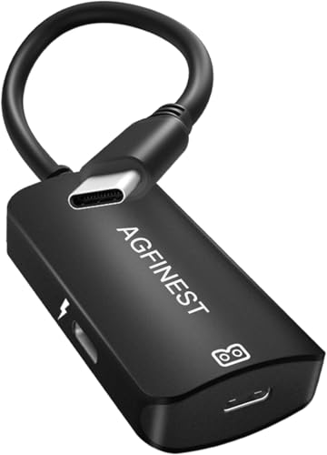 USB C to AR Glasses with Charging Adapter Enables Multi-Screen Enhanced 3D 4K@60Hz PD 100W Compatible for iPhone 15/16 Viture/Rokid/Xreal AR Glasses - color: Black