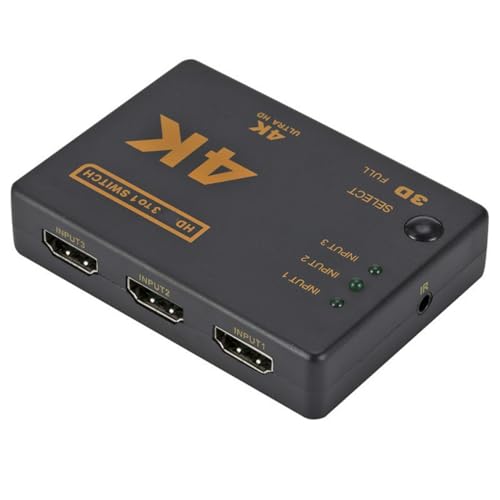 Replacement 3 Way HDMI Switcher 3 in 1 Out 2 in 1 Out with IR Compatible PC Host DVD PS3 External HDMI 2.0 Monitor TV Projector Selector AV Switch Box 4K30HZ 3840@2160