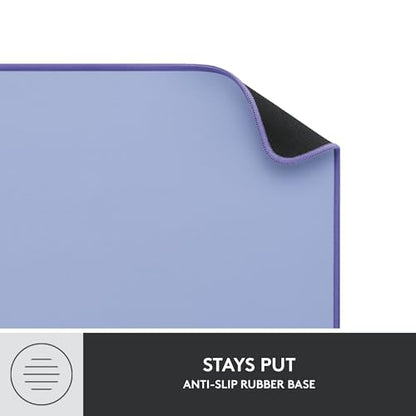 Logitech Desk Mat Studio Series Large Pad 30L x 70W cm - Lilac | Multifunctional large pad, extended mouse surface, office desk protector, anti-slip base, spill-resistant - color: Lilac