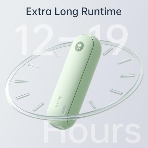 JISULIFE Portable Handheld Fan, 3 In 1-Fan, Power Bank, Flashlight, Green | Mini Cooling Essential for Outdoor, Small, On-the-Go Pocket Hand Design, 19 Hours, Auto Shut-Off Safety Soft Blade - color: Green