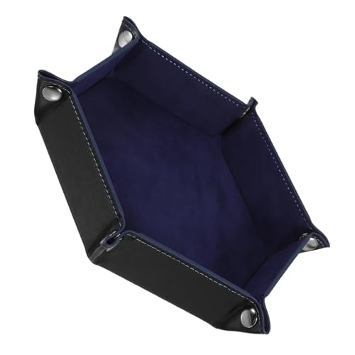 BESPORTBLE Folding Pu Dice Tray for Tabletop Games Storage Organizer Design for Dice Keys Jewelry and Items
