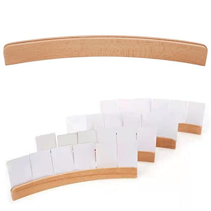 Wooden Curved Playing Card Holder, Holds Up to 13 Cards, Stable Base for Family Card Games
