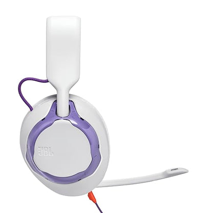 JBL Quantum 250 Wired Gaming Headset Spatial Sound Mic - White | Plug And Play 3.5mm Connection For PC, Xbox, PlayStation, Switch, With Detachable Boom Arm And Lightweight Over Ear Comfort - color: White