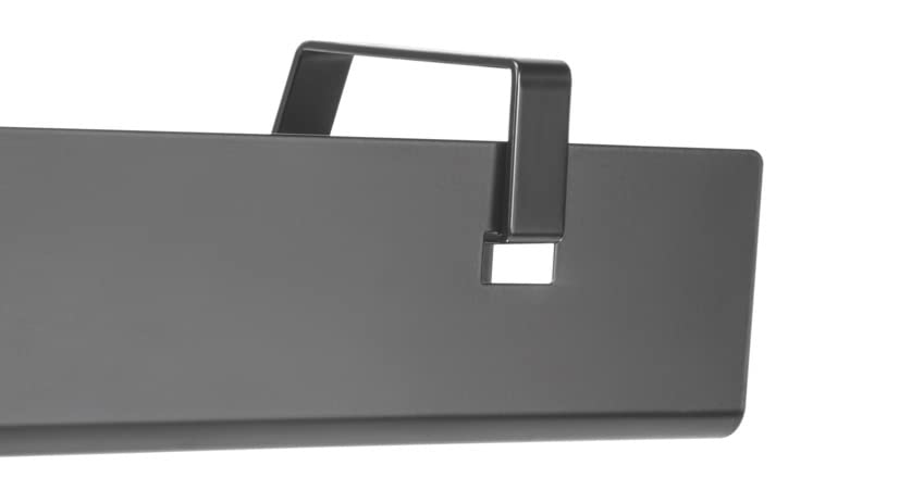 POUT Universal Wide Under Desk Cable Management Tray Organizer - 23.6 x 5.3 inch – for Wire/Cable Management - Hanging Easily Removable Rack with Cable Management Holes – Sturdy Stylish Black Steel - color: Black