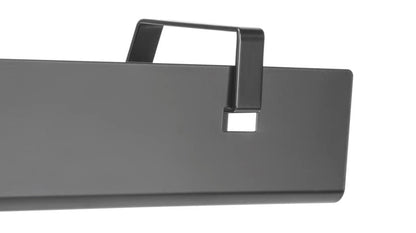 POUT Universal Wide Under Desk Cable Management Tray Organizer - 23.6 x 5.3 inch – for Wire/Cable Management - Hanging Easily Removable Rack with Cable Management Holes – Sturdy Stylish Black Steel - color: Black