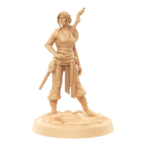 Unpainted DND Female Elf Monk Miniature Figurine, Tabletop Gaming Collectible, Fantasy World, Ideal Gift for Dungeon Masters and Collectors Alike - Designed by M3DM Miniatures