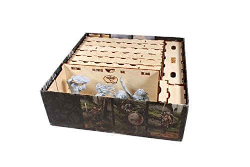 The Broken Token Game Organizer - Blood Rage Compatible Game Organizer, Wooden Storage Box for Tabletop Games