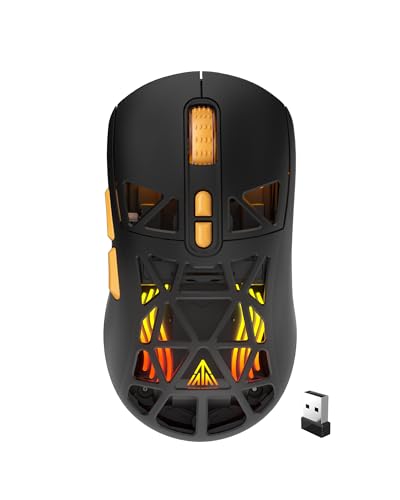 SOLAKAKA SM802 Wireless Gaming Mouse,10000 DPI,Tri-Mode Wired/BT 5.0/2.4GHz Wireless Mouse with Side Button, RGB Programmable Macro Mouse for Laptop (Black) - color: 1-black, size: SM802