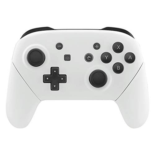 eXtremeRate White Faceplate Backplate Handles for Nintendo Switch Pro Controller, DIY Replacement Hand Grip Housing Shell Cover for Nintendo Switch Pro - Controller NOT Included - color: White
