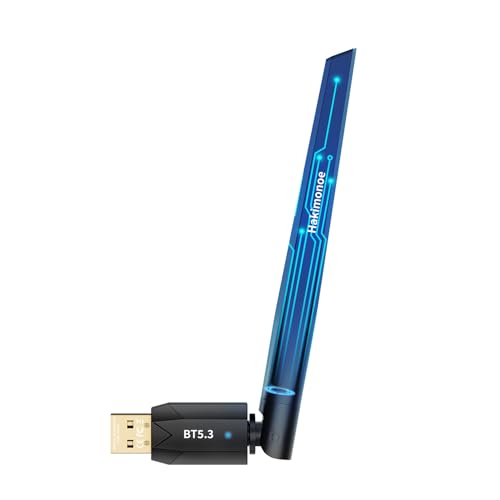 Long Range USB Bluetooth 5.3 Adapter for PC, Wireless Dongle Enhanced Antenna for Laptop Desktop Computer Windows 11 10 8.1 7, Linux, Pair n Play Headphones Speaker Mice Keyboard Controller - style: BT5.3-150M Long Range-BU03