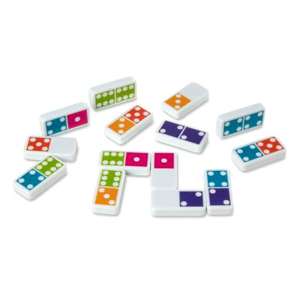 Melissa & Doug Dominoes Tabletop Game with Wooden Storage Box | 29 Pieces, 28 Colorful Domino Tiles, Wooden Storage Box, Matching & Math Skills, Family Game Night, Toys for Kids, Ages 4+