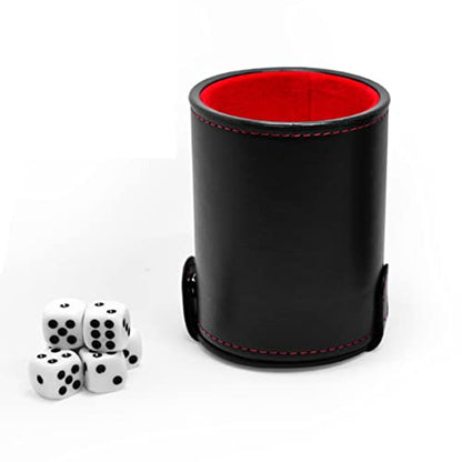 SUPVOX Double Layer PU Leather Dice Cup Silent Dice Shaking Box for Board Games KTV and Bar Entertainment Includes Storage