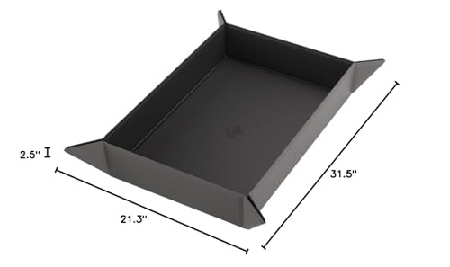 Magnetic Dice Tray - Take Control of Your Roll! Compact and Versatile Dice Tray for Tabletop Games and Board Games, Rectangular Shape, Black/Gray Color, Made by Gamegenic