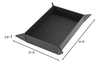 Magnetic Dice Tray - Take Control of Your Roll! Compact and Versatile Dice Tray for Tabletop Games and Board Games, Rectangular Shape, Black/Gray Color, Made by Gamegenic