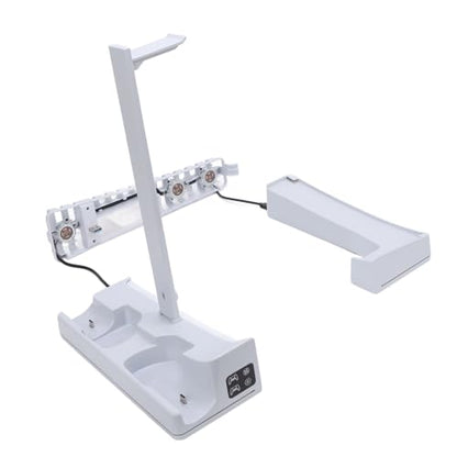 Horizontal Console Cooling Station | RGB Fan Stand with Controller Charger for Slim Disc Digital Gaming