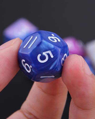 Polyhedral Dice Set, 42 Pieces - 6 Sets of RPG Dice with 1 Bag for Dungeons and Dragons D&D RPG MTG Board Games, Includes D20, D12, D8, D6, D4, D10 (0-9) and D10 (00-90) - color: Multicolor