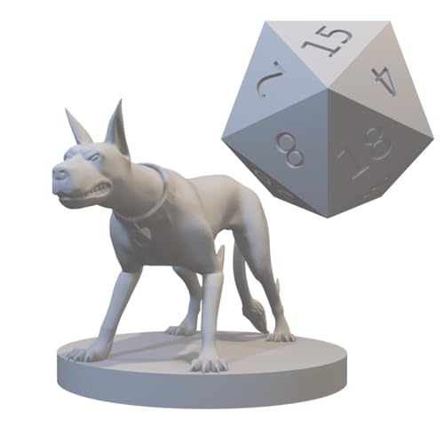 Fey Miniatures for DND Pathfinder RPG Unpainted Resin 28mm-32mm 3D Printed (Blink Dog Growling)