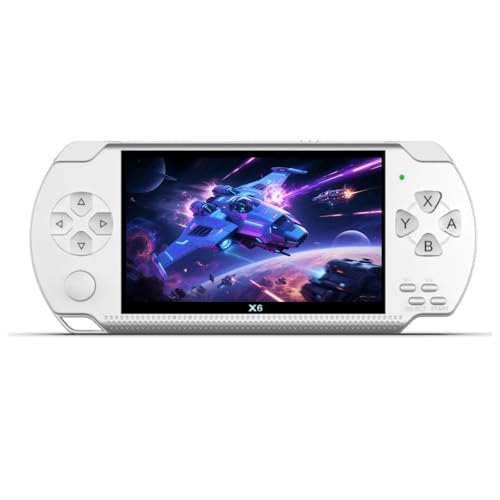 4.3-Inch Retro Handheld Game Console - with Classic Games, Portable Video Game Player with TV Connection, Supports MP4/MP3/eBook Playback, Rechargeable Battery & TF Card Expansion (White)