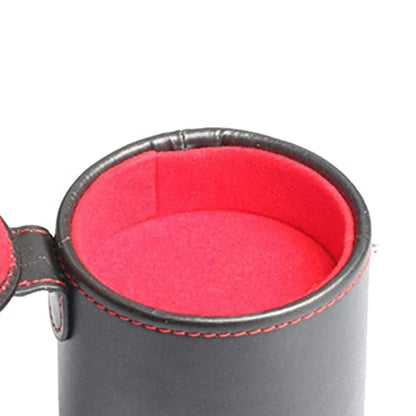 SUPVOX Double Layer PU Leather Dice Cup Silent Dice Shaking Box for Board Games KTV and Bar Entertainment Includes Storage