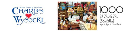 Buffalo Games - Charles Wysocki Maggie The Messmaker - 1000 Piece Puzzle | Art by Charles Wysocki, Frameable Art, Made in USA, Recycled Board, Includes Poster, Challenging, intermediate to expert