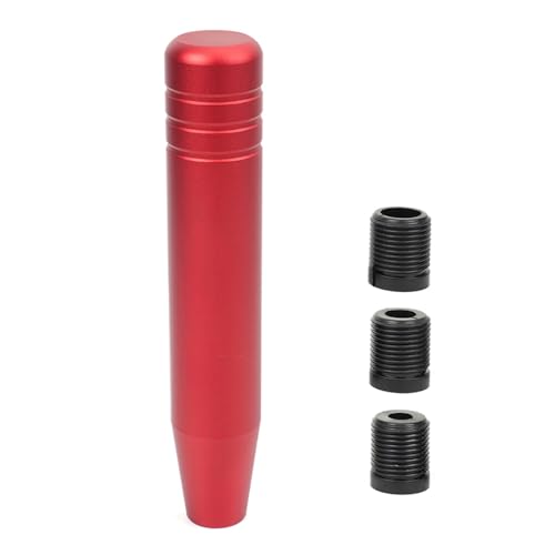 Universal Shift Knob with M8/M10/M12 x 1.25 Adapters, Heavy Duty Gear Shifter Handle for Most Vehicles, Easy Installation, Aluminum Alloy Non-Slip Grip, 7.09 Inch, Red - color: Red, size: 18cm