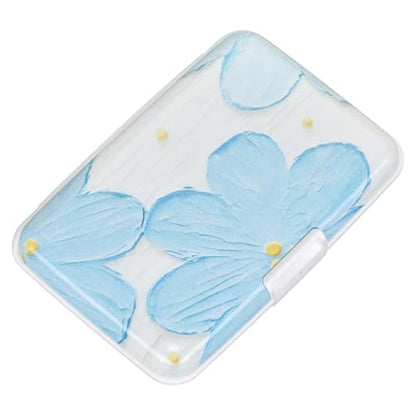 ELFISH Mini RFID Aluminum Wallet Credit Cards Holder Business Card Case Metal ID Case for Men Women(Cerulean Flower) - color: Cerulean Flower