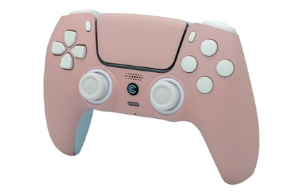 Custom Controllerzz Custom Wireless Controller Compatible with PS5 - Multiple Designs Available (Baby Pink & White Inserts) - color: Baby Pink & White Inserts