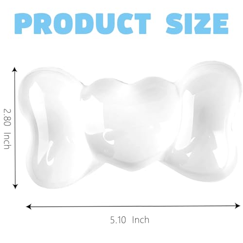 Gel Wrist Rest for Keyboard and Mouse Transparent White Bow Elbow Pad Cushion Ergonomic Cute Clear Cool Heart Mouse Wrist Pad Silicone Non-Slip Support for Computer Gaming Home Office Girl Hand Pillow - color: Bow White