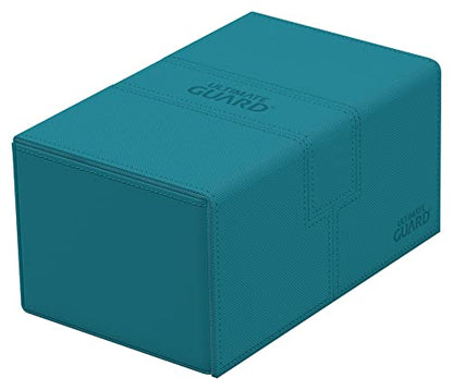 Ultimate Guard Twin Flip'n'Tray 160+, Deck Case for 160 Double-Sleeved TCG Cards + Dice Tray, Petrol, Independent Magnetic Closure & Microfiber Inner Lining - color: Petrol, size: 160+