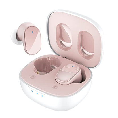 HTC True Wireless Earbuds 7 Bluetooth 5.3, Stereo Earphones 10mm Driver with Deep Bass, 40ms Ultra Low Latency for Gaming, Running - 22H Playtime/Touch Control/Game Modes/Built-in Mic - Pink - color: Pink