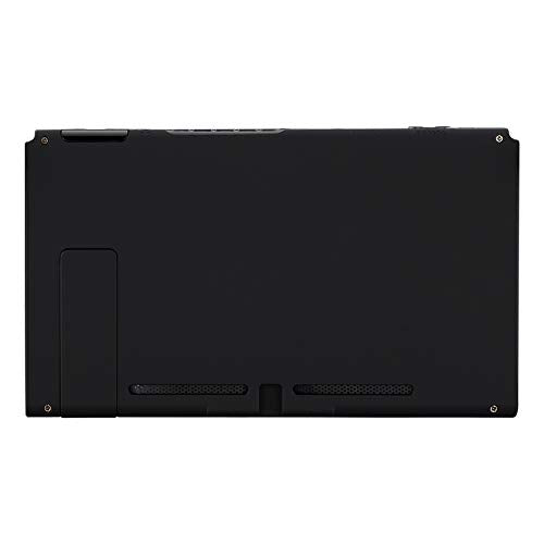 eXtremeRate Soft Touch Grip Black Console Back Plate DIY Replacement Housing Shell Case for Nintendo Switch Console with Kickstand – JoyCon Shell NOT Included - color: Black