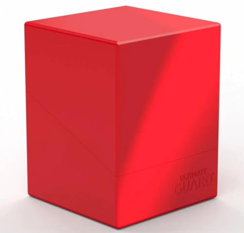 Ultimate Guard Boulder Solid 100+, Deck Case for 100 Double-Sleeved TCG Cards, Red, Secure & Durable Storage for Trading Card Games, No Transparency - color: Red
