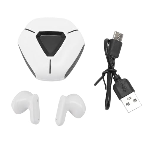 ASHATA Wireless Earbuds, 5.2 Gaming Headphones with Low Latency Noise Cancelling, Lightweight Ergonomic Design for Android iOS